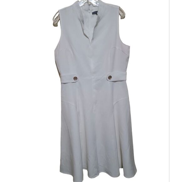 Sharagano White Sleeveless Dress Sz 10 - Picture 5 of 9